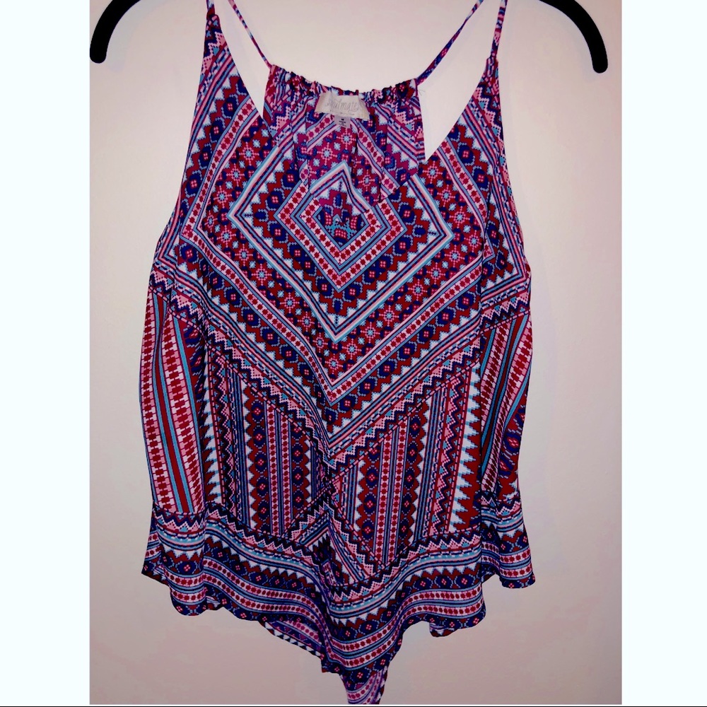 Soulmate Medium Red / Blue Tribal Blouse
